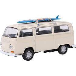 Foto van Small foot modelauto volkswagen bus t2+surfplank metaal