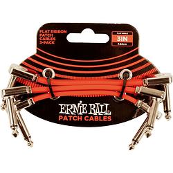 Foto van Ernie ball 6401 patchkabel mono haaks rood 7.5 cm (set van 3)