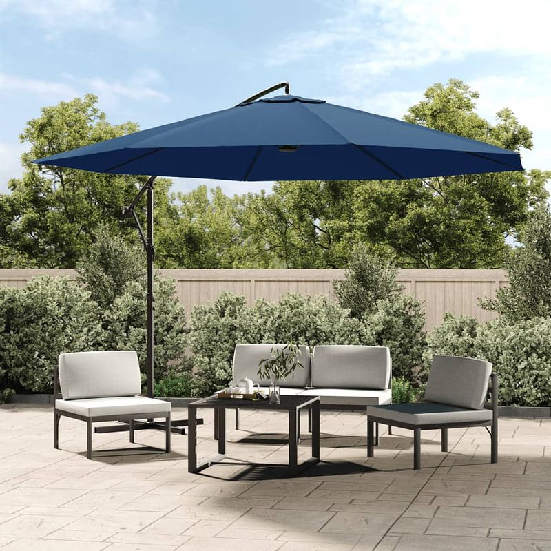 Foto van Vidaxl zweefparasol met aluminium paal 350 cm blauw