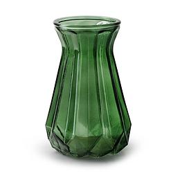 Foto van Bloemenvaas - groen/transparant glas - h18 x d11.5 cm - vazen