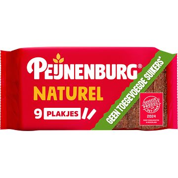 Foto van Peijnenburg ontbijtkoek naturel geen suiker gesneden 265g bij jumbo