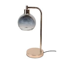 Foto van Clayre & eef tafellamp 21x15x41 cm goudkleurig ijzer / glas bureaulamp goudkleurig bureaulamp