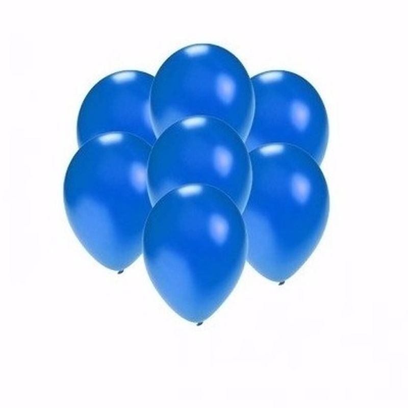 Foto van Kleine metallic blauwe party ballonnen 10x stuks - ballonnen