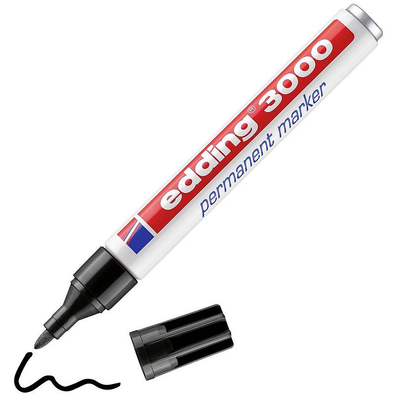 Foto van Edding permanent marker 3000 zwart, op blister