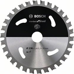 Foto van Bosch accessories bosch 2608837746 cirkelzaagblad 136 x 20 mm aantal tanden: 30 1 stuk(s)