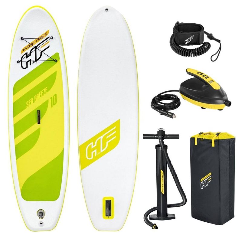 Foto van Bestway sup board - hydro force - sea breeze set en sup elektrische luchtpomp 12v