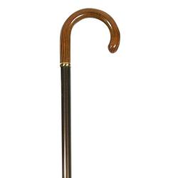 Foto van Classic canes verstelbare wandelstok - bruin - aluminium - xl wandelstok - essenhout rond handvat - lengte 82 - 104 cm