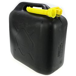 Foto van Jerrycan 20 liter zwart - jerrycan zwart voor brandstof - 20 liter - inclusief schenktuit - o.a. benzine / diesel -