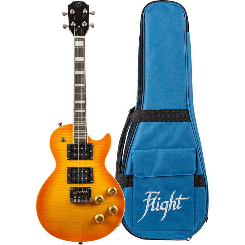 Foto van Flight rock series centurion tenor vintage burst solid body elektrische ukelele met gigbag