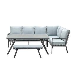 Foto van Garden impressions senja lounge dining set 4-delig rechts - mint grijs