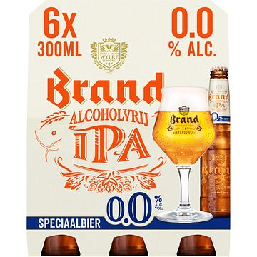 Foto van 2e halve prijs | brand ipa 0.0 bier fles 6 x 30cl aanbieding bij jumbo