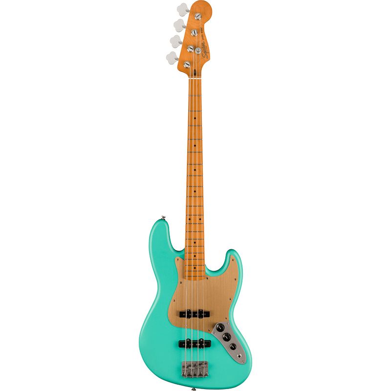 Foto van Squier 40th anniversary jazz bass vintage edition satin seafoam green elektrische basgitaar