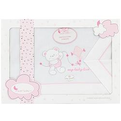 Foto van Interbaby beddengoed my baby love 106 x 72 cm roze 3-delig