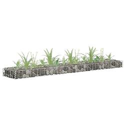 Foto van Infiori gabion plantenbak verhoogd 180x30x10 cm gegalvaniseerd staal