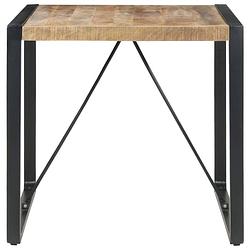 Foto van The living store eettafel industriële stijl - hout - 80 x 80 x 75 cm - ruw mangohout