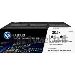 Foto van Hp 305xd 2-pack zwart toner