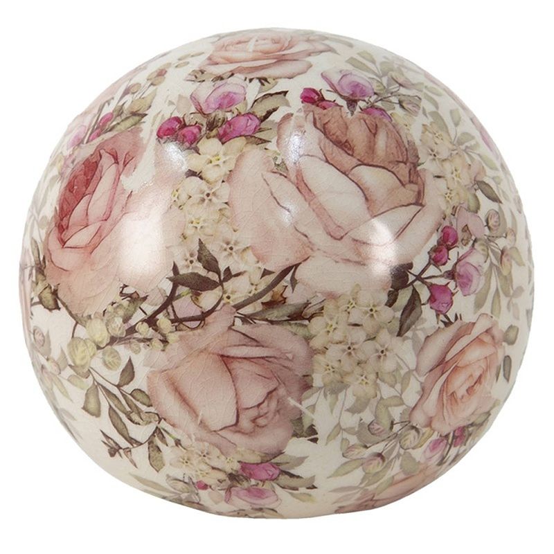 Foto van Clayre & eef roze decoratie bol ø 12*11 cm van keramiek