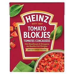 Foto van Heinz tomaten blokjes basilicum & oregano 390g bij jumbo