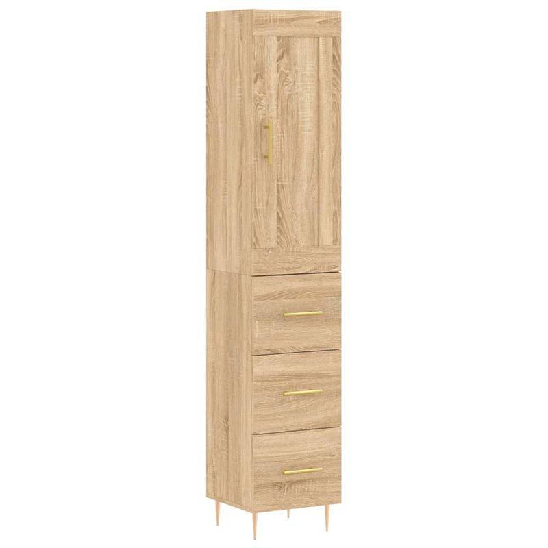 Foto van Vidaxl hoge kast 34,5x34x180 cm bewerkt hout sonoma eikenkleurig