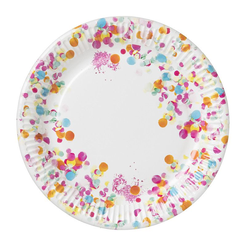 Foto van Bord confetti - set van 8 - ø23 cm