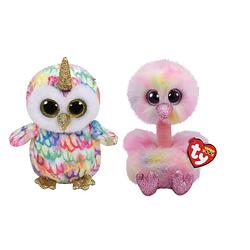 Foto van Ty - knuffel - beanie boo's - enchanted owl & avery ostrich