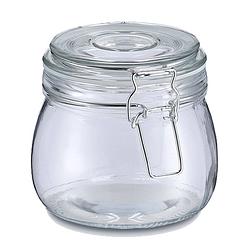 Foto van Zeller voorraadpot/bewaarpot alfie - 500 ml - glas - beugelsluiting - d11 x h11 cm - voorraadpot