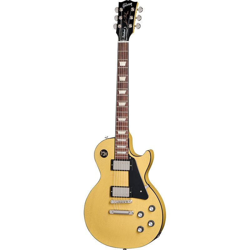 Foto van Gibson les paul standard 60s mahogany top tv yellow elektrische gitaar met koffer