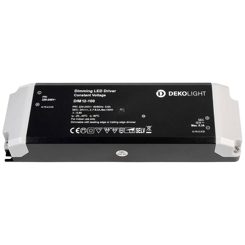 Foto van Deko light octo, dim, cc, rsm led-transformator constante spanning 100 w 2700 ma - 8.30 a 12 v/dc