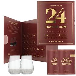 Foto van Rum calendar 24 days of rum red edition + 2 glazen 48cl