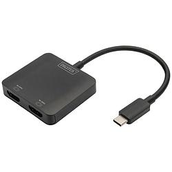 Foto van Digitus ds-45338 hdmi / usb-c adapter [1x usb-c - 2x hdmi-bus] zwart geschikt voor hdmi, high speed hdmi, zonder laadbus, ultra hd-hdmi