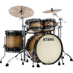 Foto van Tama me42tzus-lnwb starclassic maple natural pacific walnut burst 4d. shellset smoked black nickel hardware