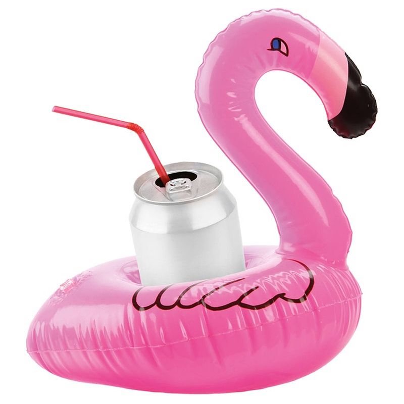 Foto van Opblaasbare dieren flamingo drankhouders 16 cm - opblaasfiguren