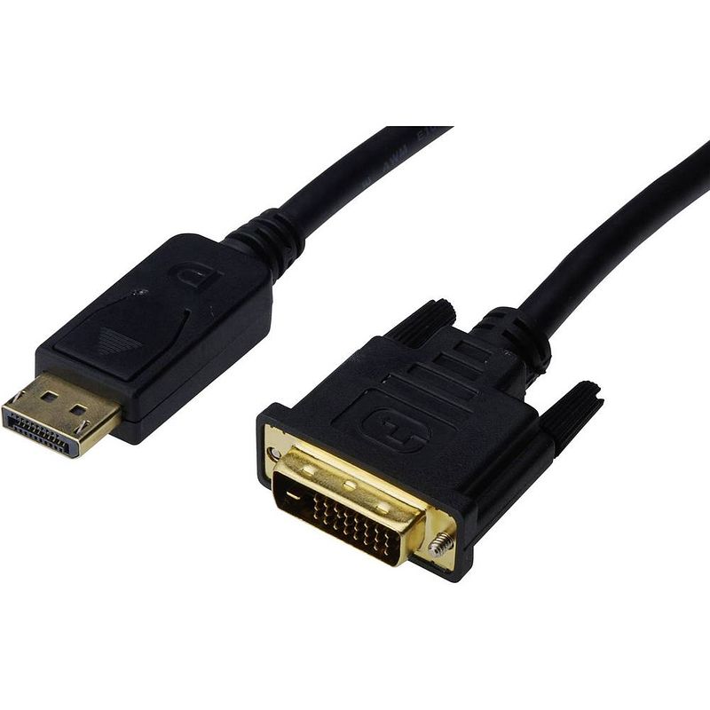 Foto van Digitus displayport / dvi adapterkabel displayport stekker, dvi-d 24+1-polige stekker 1.80 m zwart ak-340306-020-s displayport-kabel