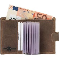 Foto van Pasjeshouder - muntgeldvak - papiergeld - leer - donkerbruin (hunter leer)