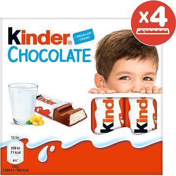 Foto van Kinder chocolate 4 reepjes 50g bij jumbo