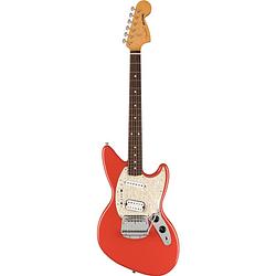 Foto van Fender kurt cobain jag-stang rw fiesta red elektrische gitaar met deluxe gigbag