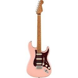 Foto van Fender player stratocaster hss shell pink roasted maple neck limited edition elektrische gitaar