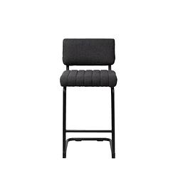 Foto van Giga meubel barstoel bouclé zwart - metalen onderstel - stoel harley