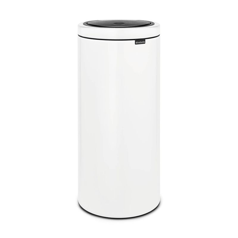 Foto van Brabantia touch bin flat top afvalemmer 30 liter met kunststof binnenemmer - white