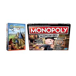 Foto van Spellenbundel - bordspel - 2 stuks - carcassonne & monopoly valsspelerseditie