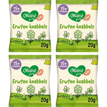 Foto van Olvarit up! erwten knabbels 15+ maanden bundel 4x20g bij jumbo