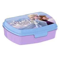 Foto van Disney frozen broodtrommel/lunchbox voor kinderen - lila - kunststof - 20 x 10 cm - lunchboxen