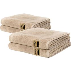 Foto van Luxe handdoeken - badhanddoek - 100% katoen - 600 g/m² - 50 x 100 cm- créme - set van 4 stuks