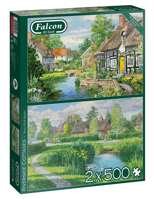 Foto van Falcon legpuzzel riverside cottages 2 x 500 stukjes