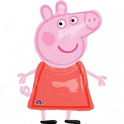 Foto van Amscan folieballon peppa pig 91 x 121 cm roze/rood