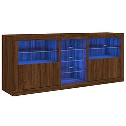 Foto van Vidaxl dressoir met led-verlichting 162x37x67 cm bruineikenkleurig