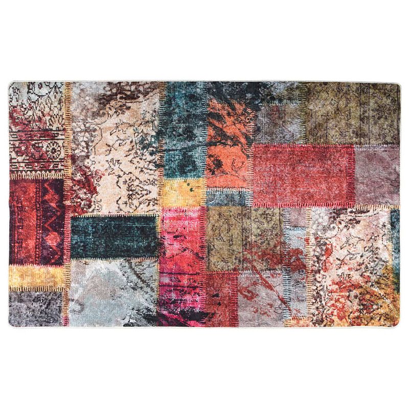 Foto van Vidaxl vloerkleed wasbaar anti-slip patchwork 160x230 cm meerkleurig