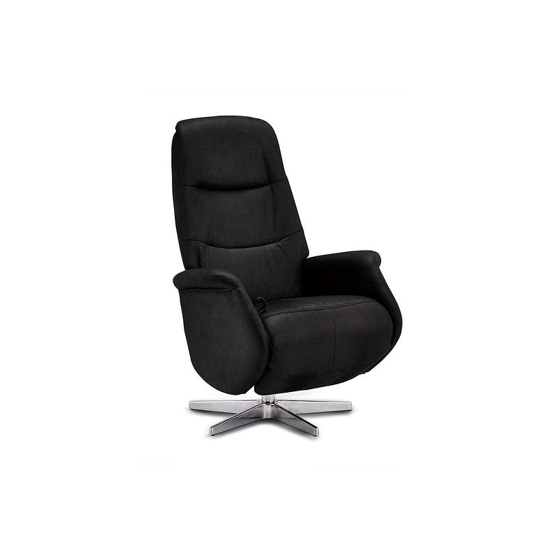 Foto van Drix relaxstoel fauteuil zwart, metaal zilverkleurig.