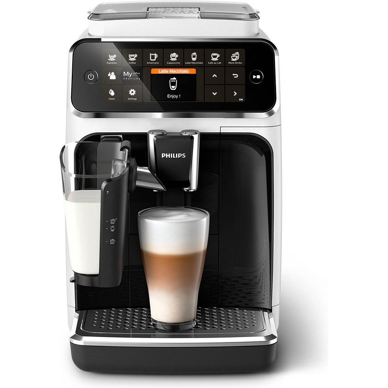 Foto van Philips ep4343/50 - volautomatische espressomachine - wit/zwart