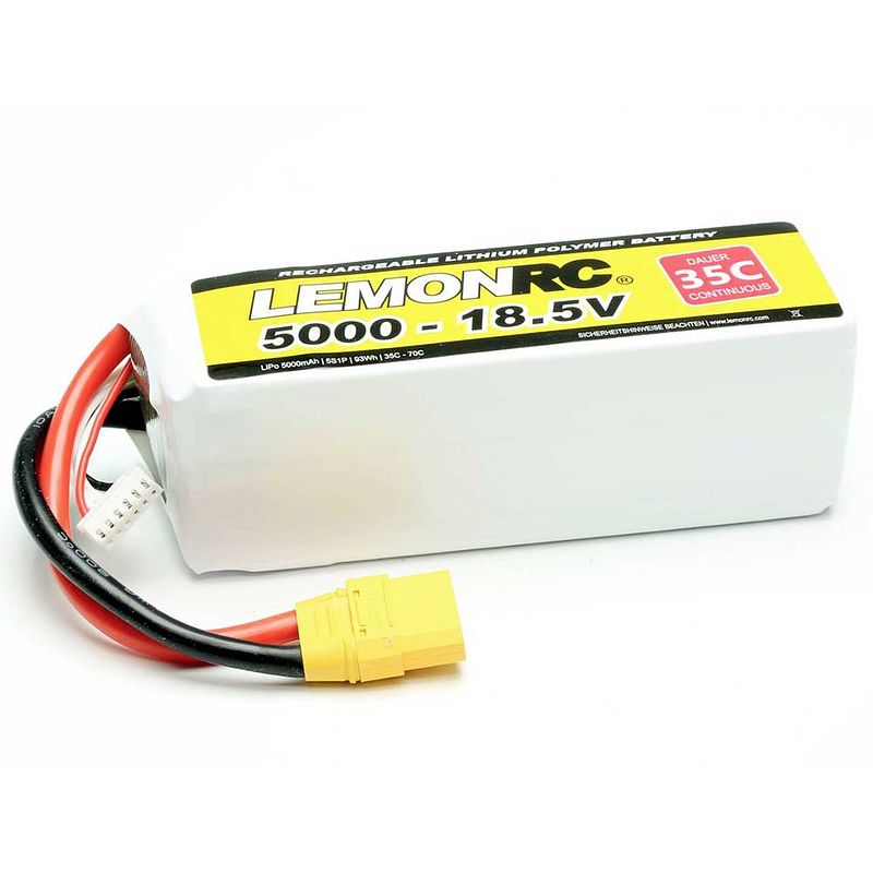 Foto van Lemonrc lipo accupack 18.5 v 5000 mah aantal cellen: 5 35 c softcase xt90